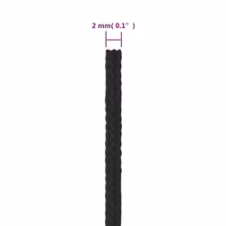Marine Rope Dock Coil Boat Line Polypropylene Rope Multi Sizes Multi Colours - black, 2 mm/ 500 m - Additional view 3