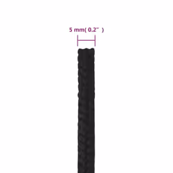Marine Rope Dock Coil Boat Line Polypropylene Rope Multi Sizes Multi Colours - black, 5 mm/ 25 m - Additional view 5