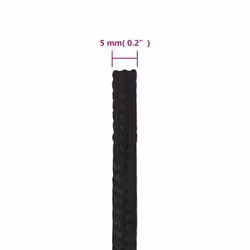 Marine Rope Dock Coil Boat Line Polypropylene Rope Multi Sizes Multi Colours - black, 5 mm/ 100 m - Additional view 5