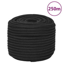 Marine Rope Dock Coil Boat Line Polypropylene Rope Multi Sizes Multi Colours - black, 14 mm/ 250 m