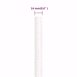 Marine Rope Dock Coil Boat Line Polypropylene Rope Multi Sizes Multi Colours - white, 14 mm/ 250 m - Additional view 5