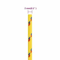 Marine Rope Dock Coil Boat Line Polypropylene Rope Multi Sizes Multi Colours - yellow, 2 mm/ 50 m - Additional view 3