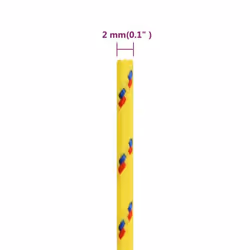 Marine Rope Dock Coil Boat Line Polypropylene Rope Multi Sizes Multi Colours - yellow, 2 mm/ 250 m - Additional view 5