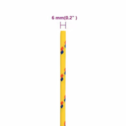 Marine Rope Dock Coil Boat Line Polypropylene Rope Multi Sizes Multi Colours - yellow, 6 mm/ 100 m