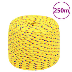Marine Rope Dock Coil Boat Line Polypropylene Rope Multi Sizes Multi Colours - yellow, 6 mm/ 250 m