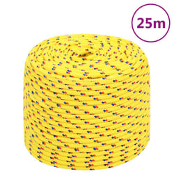Marine Rope Dock Coil Boat Line Polypropylene Rope Multi Sizes Multi Colours - yellow, 8 mm/ 25 m