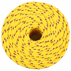 Marine Rope Dock Coil Boat Line Polypropylene Rope Multi Sizes Multi Colours - yellow, 8 mm/ 25 m