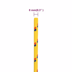 Marine Rope Dock Coil Boat Line Polypropylene Rope Multi Sizes Multi Colours - yellow, 8 mm/ 500 m - Additional view 3
