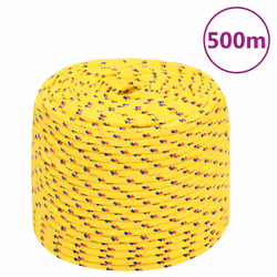 Marine Rope Dock Coil Boat Line Polypropylene Rope Multi Sizes Multi Colours - yellow, 10 mm/ 500 m
