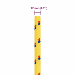 Marine Rope Dock Coil Boat Line Polypropylene Rope Multi Sizes Multi Colours - yellow, 12 mm/ 50 m