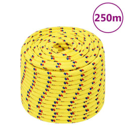 Marine Rope Dock Coil Boat Line Polypropylene Rope Multi Sizes Multi Colours - yellow, 12 mm/ 250 m