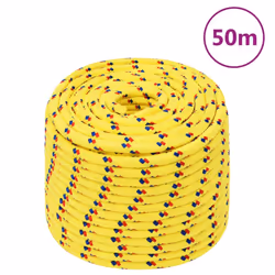 Marine Rope Dock Coil Boat Line Polypropylene Rope Multi Sizes Multi Colours - yellow, 14 mm/ 50 m