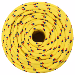 Marine Rope Dock Coil Boat Line Polypropylene Rope Multi Sizes Multi Colours - yellow, 14 mm/ 50 m