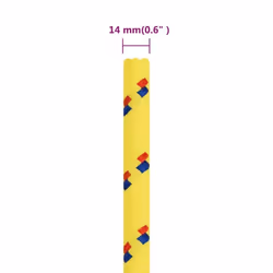 Marine Rope Dock Coil Boat Line Polypropylene Rope Multi Sizes Multi Colours - yellow, 14 mm/ 50 m