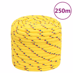 Marine Rope Dock Coil Boat Line Polypropylene Rope Multi Sizes Multi Colours - yellow, 16 mm/ 250 m