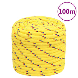 Marine Rope Dock Coil Boat Line Polypropylene Rope Multi Sizes Multi Colours - yellow, 18 mm/ 100 m