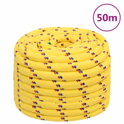 Marine Rope Dock Coil Boat Line Polypropylene Rope Multi Sizes Multi Colours - yellow, 20 mm/ 50 m