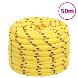 Marine Rope Dock Coil Boat Line Polypropylene Rope Multi Sizes Multi Colours - yellow, 20 mm/ 50 m