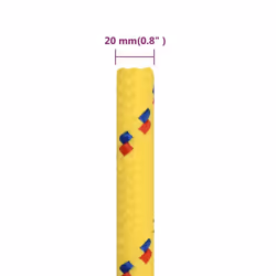 Marine Rope Dock Coil Boat Line Polypropylene Rope Multi Sizes Multi Colours - yellow, 20 mm/ 50 m