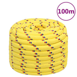 Marine Rope Dock Coil Boat Line Polypropylene Rope Multi Sizes Multi Colours - yellow, 20 mm/ 100 m