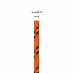 Marine Rope Dock Coil Boat Line Polypropylene Rope Multi Sizes Multi Colours - orange, 3 mm/ 25 m - Additional view 3