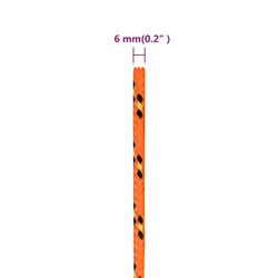 Marine Rope Dock Coil Boat Line Polypropylene Rope Multi Sizes Multi Colours - orange, 6 mm/ 100 m - Additional view 3