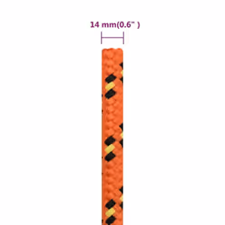 Marine Rope Dock Coil Boat Line Polypropylene Rope Multi Sizes Multi Colours - orange, 14 mm/ 100 m - Additional view 3