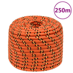 Marine Rope Dock Coil Boat Line Polypropylene Rope Multi Sizes Multi Colours - orange, 14 mm/ 250 m
