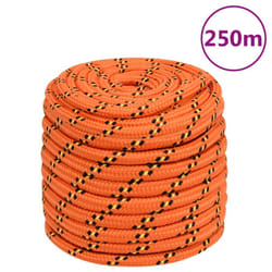 Marine Rope Dock Coil Boat Line Polypropylene Rope Multi Sizes Multi Colours - orange, 16 mm/ 250 m