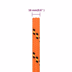Marine Rope Dock Coil Boat Line Polypropylene Rope Multi Sizes Multi Colours - orange, 16 mm/ 250 m