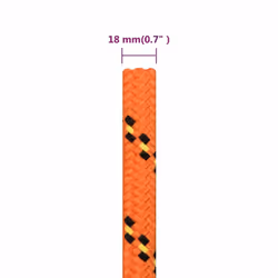 Marine Rope Dock Coil Boat Line Polypropylene Rope Multi Sizes Multi Colours - orange, 18 mm/ 50 m - Additional view 5