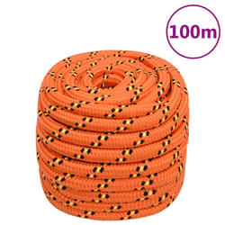Marine Rope Dock Coil Boat Line Polypropylene Rope Multi Sizes Multi Colours - orange, 20 mm/ 100 m