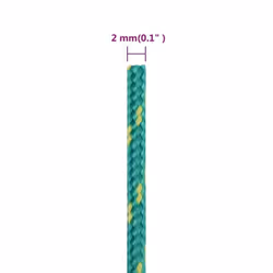 Marine Rope Dock Coil Boat Line Polypropylene Rope Multi Sizes Multi Colours - green, 2 mm/ 500 m - Additional view 3