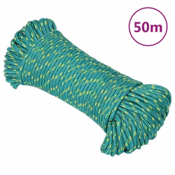 Marine Rope Dock Coil Boat Line Polypropylene Rope Multi Sizes Multi Colours - green, 3 mm/ 50 m