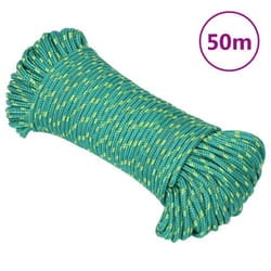 Marine Rope Dock Coil Boat Line Polypropylene Rope Multi Sizes Multi Colours - green, 3 mm/ 50 m
