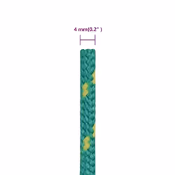 Marine Rope Dock Coil Boat Line Polypropylene Rope Multi Sizes Multi Colours - green, 4 mm/ 50 m