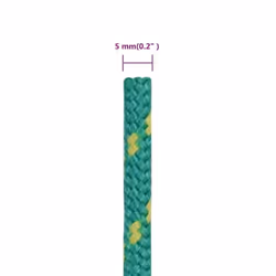 Marine Rope Dock Coil Boat Line Polypropylene Rope Multi Sizes Multi Colours - green, 5 mm/ 250 m - Additional view 3
