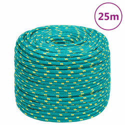 Marine Rope Dock Coil Boat Line Polypropylene Rope Multi Sizes Multi Colours - green, 8 mm/ 25 m
