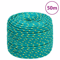 Marine Rope Dock Coil Boat Line Polypropylene Rope Multi Sizes Multi Colours - green, 8 mm/ 50 m