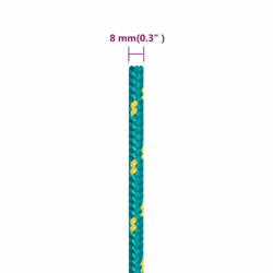 Marine Rope Dock Coil Boat Line Polypropylene Rope Multi Sizes Multi Colours - green, 8 mm/ 50 m