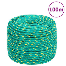 Marine Rope Dock Coil Boat Line Polypropylene Rope Multi Sizes Multi Colours - green, 10 mm/ 100 m