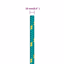 Marine Rope Dock Coil Boat Line Polypropylene Rope Multi Sizes Multi Colours - green, 10 mm/ 500 m