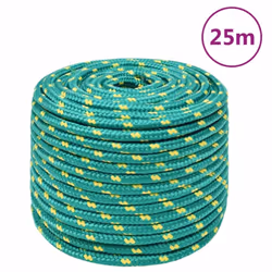 Marine Rope Dock Coil Boat Line Polypropylene Rope Multi Sizes Multi Colours - green, 12 mm/ 25 m
