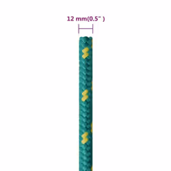Marine Rope Dock Coil Boat Line Polypropylene Rope Multi Sizes Multi Colours - green, 12 mm/ 100 m