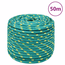 Marine Rope Dock Coil Boat Line Polypropylene Rope Multi Sizes Multi Colours - green, 14 mm/ 50 m