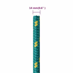 Marine Rope Dock Coil Boat Line Polypropylene Rope Multi Sizes Multi Colours - green, 14 mm/ 50 m