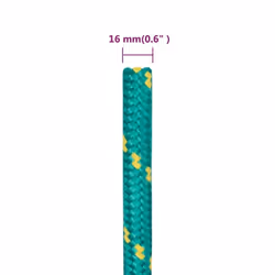 Marine Rope Dock Coil Boat Line Polypropylene Rope Multi Sizes Multi Colours - green, 16 mm/ 250 m