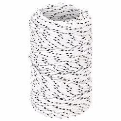 vidaXL Braided Boat Rope Polyester Sturdy Yacht Cable Black/White Multi Sizes - 2 mm/ 25 m