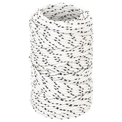 vidaXL Braided Boat Rope Polyester Sturdy Yacht Cable Black/White Multi Sizes - 2 mm/ 25 m