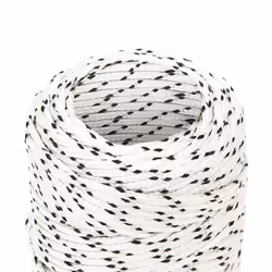 vidaXL Braided Boat Rope Polyester Sturdy Yacht Cable Black/White Multi Sizes - 2 mm/ 25 m